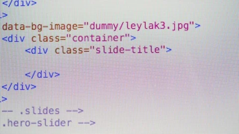 HTML codes on computer screen Stock Footage 98340909