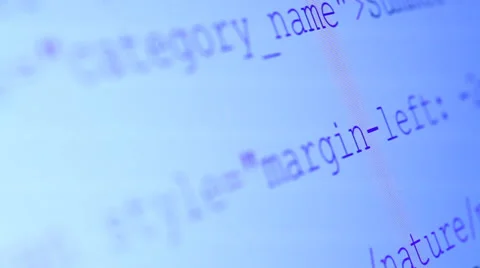 HTML Codes Scrolling on a PC Display Stock Footage 37157992