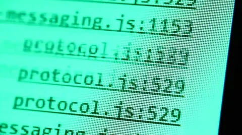 HTML Codes Scrolling on a PC Display Stock Footage 40582805