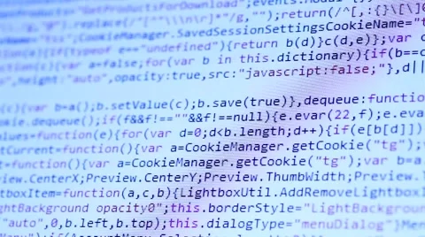 HTML Codes Scrolling on a PC Display Stock Footage 41856393