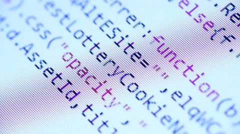 HTML Codes Scrolling on a PC Display Stock Footage 41856840
