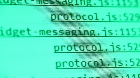 HTML Codes Scrolling on a PC Display Stock Footage 41857776