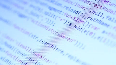 HTML Codes Scrolling on a PC Display Stock Footage 41858085