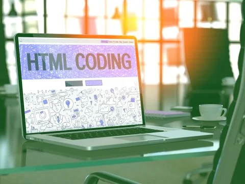 HTML Coding Concept on Laptop Screen Stock-Illustration