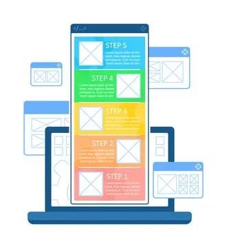 Html coding infographic chart design template Stock Illustration