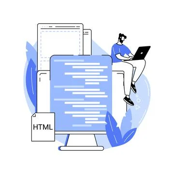 HTML coding isolated cartoon vector illustrations. Stock Illustration