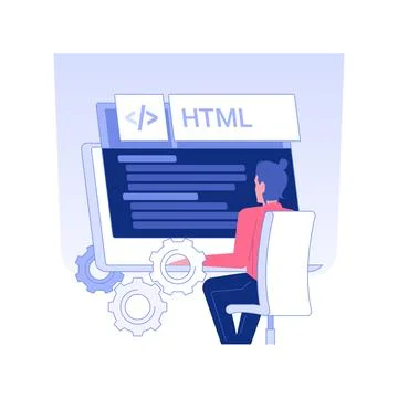 HTML coding isolated concept vector illustration. Stock Illustration