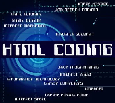 Html Coding Represents Hypertext Markup Language And Cipher Stock Illustration