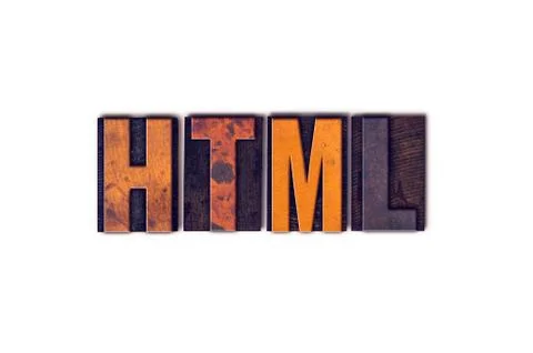 HTML Concept Isolated Letterpress Type Stock Photos