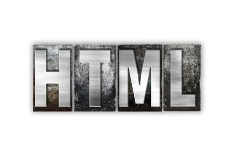 HTML Concept Isolated Metal Letterpress Type Stock Illustration