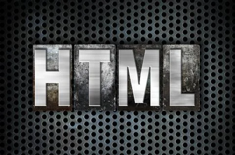 HTML Concept Metal Letterpress Type Stock Illustration