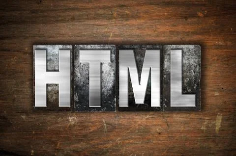 HTML Concept Metal Letterpress Type Stock Illustration