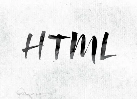 HTML Concept Painted in Ink 스톡 일러스트