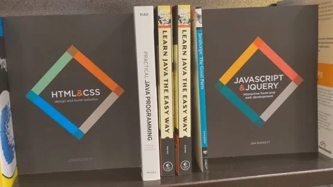 HTML CSS Javascript and JQuery Books Stock Footage 170318426