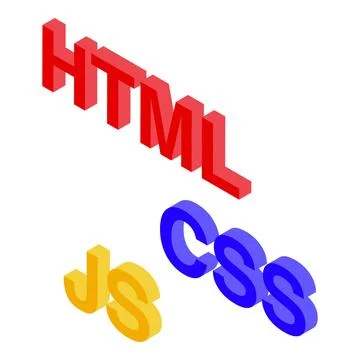 Html css js programming language developing concept Stock-Illustration