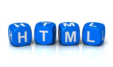 Html cubes concept 3d illustration Stock Illustration