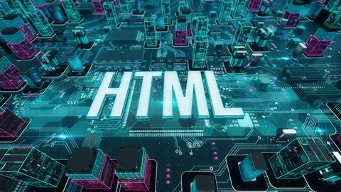 HTML with digital technology concept Stock Footage 104631894