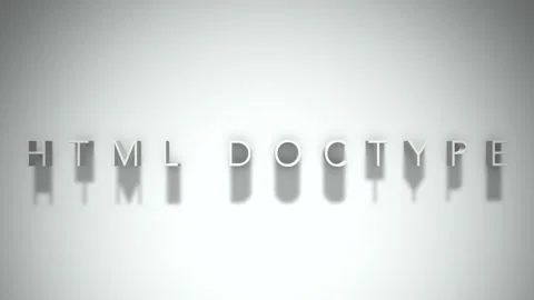 Html doctype 3D title animation white text on a white background Stock Footage 299758034