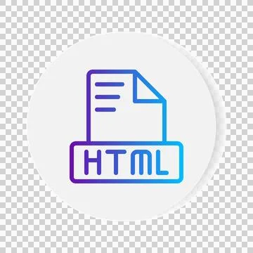 Html document format file icon. with gradient outlines. vector illustration. 스톡 일러스트