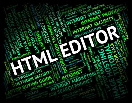 Html Editor Means Hypertext Markup Language And Boss Stock Illustration