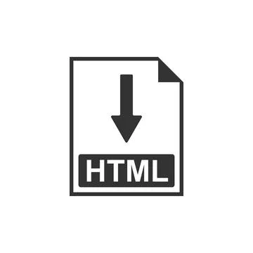 HTML file document icon. Download HTML button icon isolated. Flat design. Vector Stockillustratie