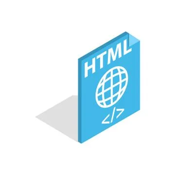HTML file extension icon, isometric 3d style Stock Illustration