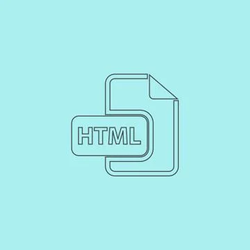 HTML file extension icon vector Stock Illustration