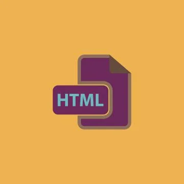 HTML file extension icon vector Stock Illustration