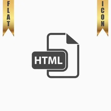 HTML file extension icon vector. Stockillustratie