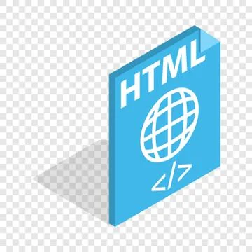HTML file extension isometric icon Stock Illustration