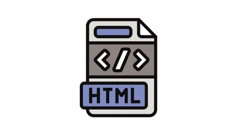 Html file format document color icon animation Stock Footage 326100794