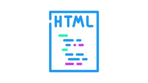 Html file format document color icon animation Stock-Footage 327271818