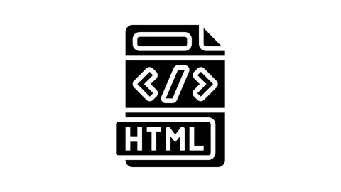 Html file format document glyph icon animation Stock-Footage 326158696