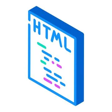 Html file format document isometric icon vector illustration Illustrazione stock