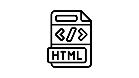 Html file format document line icon animation Stock-Footage 326137075