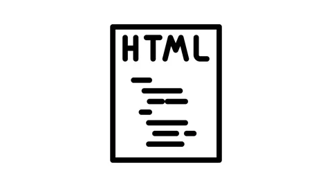 Html file format document line icon animation Stock-Footage 326766305