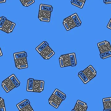 Html file format document vector seamless pattern Illustrazione stock