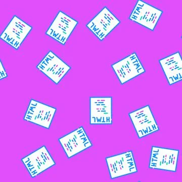 Html file format document vector seamless pattern Stock Illustration