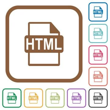 HTML file format simple icons Illustrazione stock