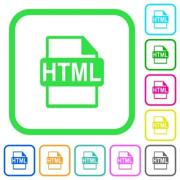 HTML file format vivid colored flat icons icons Stock-Illustration
