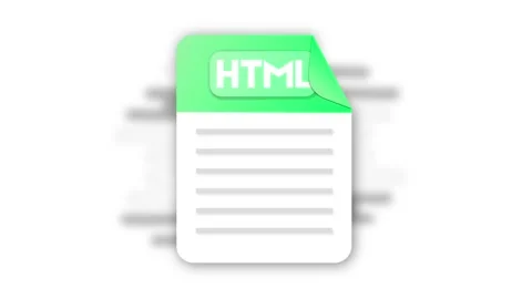 HTML file icon. Flat design graphic. Animation HTML icon. Motion design isolated Stock Footage 219024459