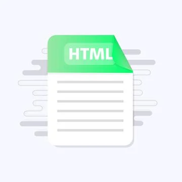 HTML file icon. Flat design graphic illustration. Vector HTML icon 스톡 일러스트
