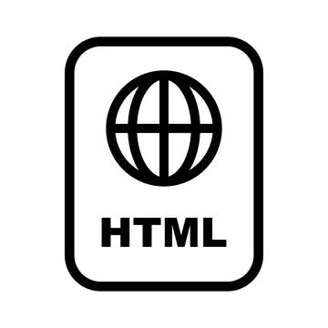 HTML file icon. Front-end programming. Vector. 스톡 일러스트