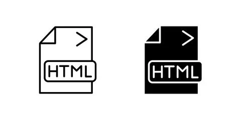 HTML file icon. Great for technology or web development designs. Stock Illustration