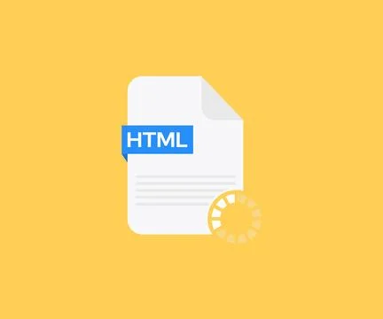 HTML File Icon logo design. Download buttons for web site or app. Stock Illustration