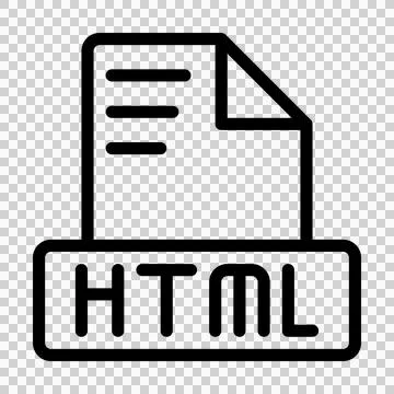 Html file icon outline style design. Document text file symbol Stock Illustration