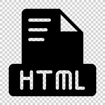 Html file icon solid style simple design. document text file icon, vector illust Stock Illustration