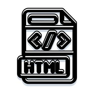 Html file icon for web development software coding 스톡 일러스트