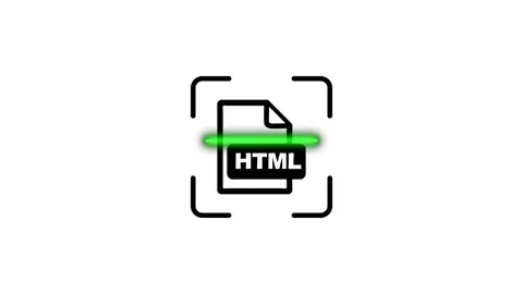 Html file scanning motion graphic animation with a green laser line on whit.. Stock Footage 346498496