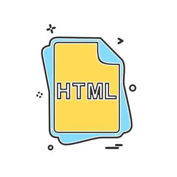HTML file type icon design vector Stock Illustration